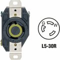Leviton 30A 125V Black Industrial Grade L5-30R Locking Outlet Receptacle 065-2610